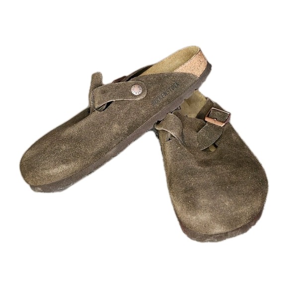 Birkenstock Boston Suede Leather Soft Footbed Mocha (39) Men's 6 Women's 8